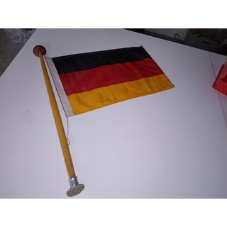 Flaggenstock Holz 50cm,  17 mm, Fu  44mm, Flagge 27 x 43cm gebraucht