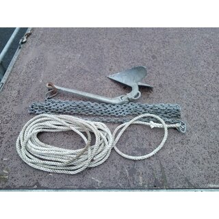 Pflugschar Anker verzinkt 72 x 23 x 28cm, 5m Kette, 14,7m...