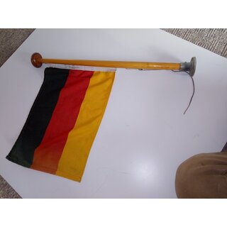 Flaggenstock Holz 58cm,  23mm, Fu  65mm, Flagge 28 x 45cm gebraucht