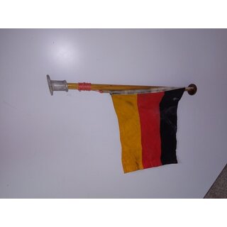 Flaggenstock Holz 39cm,  14mm, Fu  46mm, Flagge 27 x 20cm gebraucht