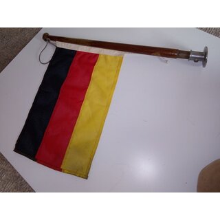 Flaggenstock Holz 60cm,  30mm, Fu  67mm, Flagge 48 x 30cm gebraucht