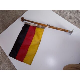 Flaggenstock Holz 60cm,  23mm, Fu 4,5 x 7,5, Flagge 44 x 29cm gebraucht Schmutz Dieselru