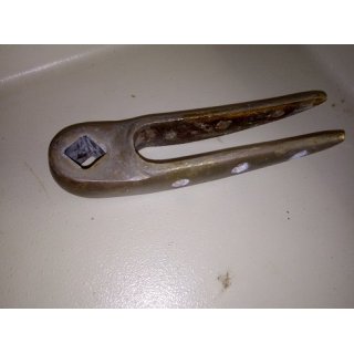 Messing Ruderkopf Beschlag 19cm lang, vierkant 17,5mm Innen Gebraucht