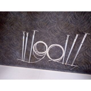 6x Relingssttze  25mm, Draht ca. 5,5m gebraucht 4x 50cm...