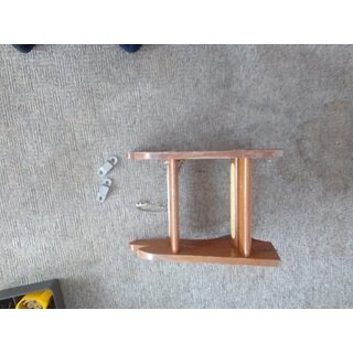 90cm hohe Holz Badeleiter 4 Stufen,  47cm eingeklappt, breite 33cm Innen 28,5cm zum Anh�ngen abnehmbar incl. 2 x Befestigung  Gebraucht