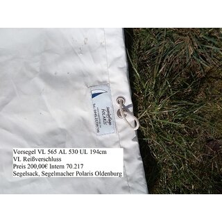 Vorsegel VL 565 AL 530 UL 194cm gebraucht VL Rei�verschluss