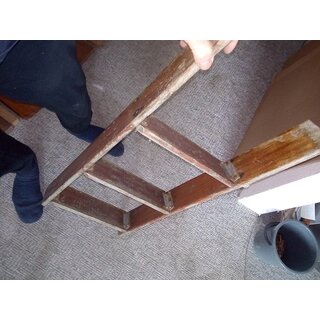 Massiv Leiter f�r Niedergang 3 Stufen 85 cm hoch 35cm breit 11 cm tief Gebraucht