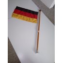 Flagge 30 x 47cm, 17mm Flaggenstock 80cm, Fu 4,5 x 5cm...