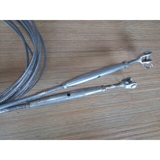 2x 276cm Wantenspanner Wante Vorstag  3mm gewalzte Enden +/- 5cm