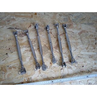 6 x V4A Wantenspanner M10 Gesamtlnge 20 bis 30cm nur kurz gebraucht