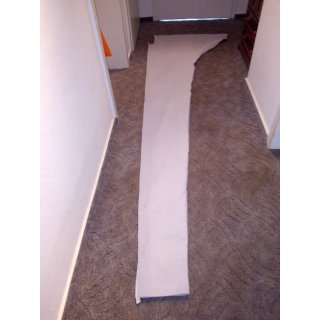Baumkleid PVC grau 290cm Lang, je Seite vorn 90cm hinten 24cm hoch, Mastlnge 19cm gebraucht gut Unten 284cm Reisverschluss
