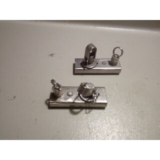 2 x VA Genuaschlitten incl. Wirbel, f�r 24mm breite Schiene gebraucht