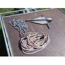 9,5 Kg verzinkter Plattanker L72cm B 55cm, 9m Kette,...