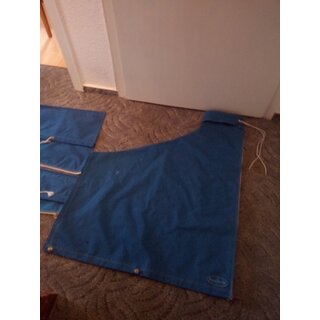 Lazy Jacks Lazy Bags Baumkleid blau Stoff  237cm lang, je Seite 46 zu 22,5cm hhe. Vordere Manschette 98cm hoch, 80 unten 34cm oben lang gebraucht