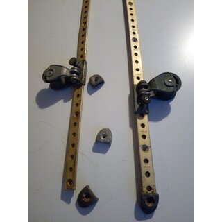 2x Ermat Genua Schiene 25cm + Endkappen, 18mm breit, incl. Schlitten Blocke Tau bis  15mm Gebraucht