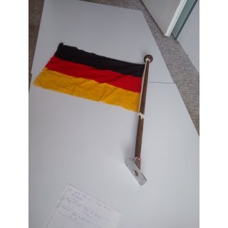 Flagge 39 x 54cm, 23mm Flaggenstock 70cm, Fu 5 x 105mm zur Montage am Heckspiegel Gebraucht