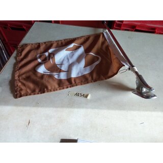 Kaffee Flagge 44 x 29 cm Flaggenstock 43cm incl. Fu Gebraucht