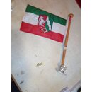 NRW Flagge 30 x 18 cm Flaggenstock 40cm �17mm incl. Fu�...