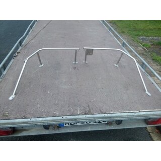 Geteilter Heckkorb 22mm Grundplatte hinten 46 bis 52cm in der Breite nach Vorn 58 bis 73cm, 3 Befestigungen. Hhe 27,5cm Leisure 22 gebraucht