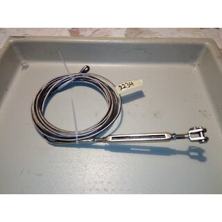 708cm Wante Vorstag incl Wantenspanner  4mm gewalzte Enden durch den Wantenspanner verndert sich die Lnge um ca. +/-5 cm