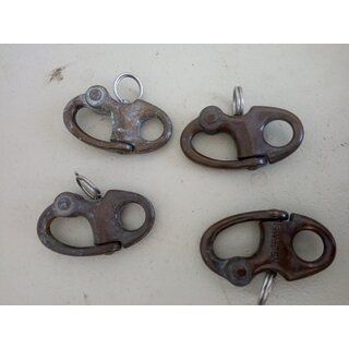 4x Schnappschekel Messing Verchromt 60mm lang gebraucht