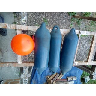 3x Fender 13 x 50 blau, Kugelfender Boje ca. 15cm lang Gebraucht