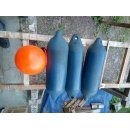 3x Fender 13 x 50 blau, Kugelfender Boje ca. 15cm lang...