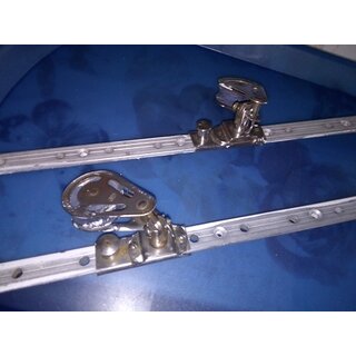 Ein paar VA Genuaschienen Schiene 39cm x 25mm Incl. Schlitten Gebrauchtware