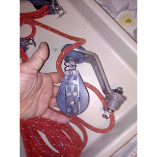 Kugelgelagerte Gro�schot Harken umschaltbarer Knarrblock incl. Wirbel und Klemme am Fu�block, � 10mm Tau. 2 x Sail Speed Kugelgelagerter Doppelblock, Komplett f�r sportliches Segeln auf einem Regattaboot geht nat�rlich auch auf der Familienyacht.